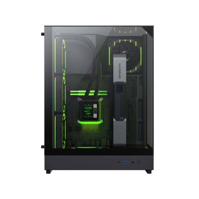 Компьютерный корпус, Gamemax, T20 BK, 9101-1000R0001, Mid-Tower, M-ATX, USB3.0*1/ Type-C*1/ HD-Audio, Кулер ARGB 2*12см, Высота процессорного кулера 160мм, Длина VGA 382мм, Количество отсеков 1*3,5" / 2*2,5", Сталь/Закаленное стекло, 340*215*462 мм, Без Б/П, Черный