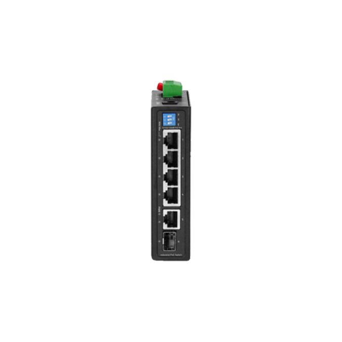 Коммутатор, BDCOM, IES200-LSTW1140, Неуправляемый, 5 портов 10/100/1000М RJ45, 1 порт SFP, DC 12-55В Dual RPS, -40+75°C, DIN-rail, без блока питания