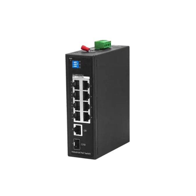 Коммутатор, BDCOM, IES200-LSTW1108P, Неуправляемый, 8 портов 10/100М RJ45, PoE 802.3af/at, бюджет 240W, 1 порт SFP, 1 порт GE RJ45, DC 48-55В, -40+75°C, DIN-rail, без блока питания