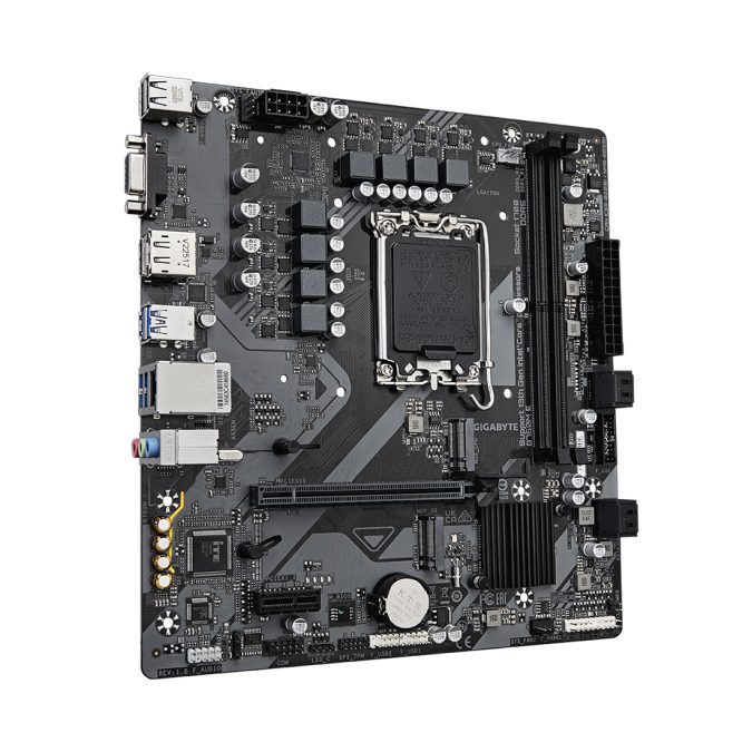 Материнская плата, Gigabyte, B760M E (4719331856052), LGA1700, iB760, 2xDDR5 4000/4800/7200(OC), 4xSATA3, 2xM.2 (PCI-E 4.0x4/x2), Raid, 1xD-Sub, 1хDP, 1xHDMI, 1xPCI-Ex16, 1xPCI-Ex1, mATX