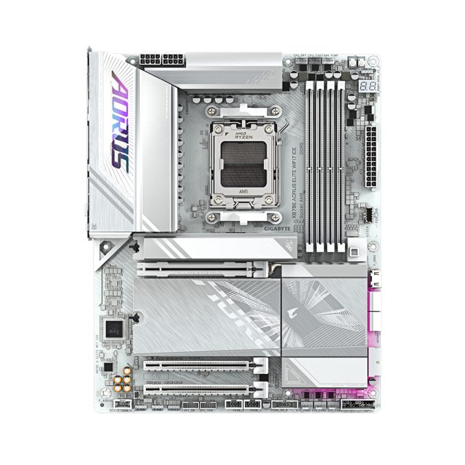 Материнская плата, Gigabyte, X870E AORUS ELITE WIFI7 ICE (4719331871529), AM5, X870E, 4xDDR5 4400/4800/5200/8200(OC), 4xSATA3, 4xM.2 (PCIe 4.0 x4/x2), Raid, 1xHDMI, 2xUSB4 Type-C®, 3xPCI-Ex16, Wi-Fi, ATX