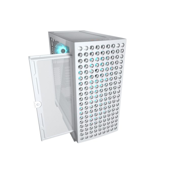 Компьютерный корпус, Cougar, Airface ECO RGB White, E-ATX/CEB/ATX/Micro ATX/Mini ITX, USB Type-C/2*3.0, HD-Audio+Mic, Кулер 2*18см/1*12см ARGB, Высота процессорного кулера до 190 мм, Длина VGA до 390мм, 2*3.5"/2*2.5", Толщина 0,6мм, 509x240x480мм, Без Б/П, Белый