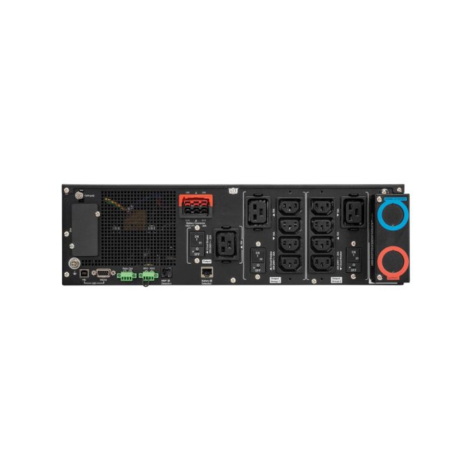 Источник бесперебойного питания, Eaton, 9SX6KIRT3UG2, Онлайн, Стоечный 19" 3U, Мощность 6000ВА/6000Вт, Диапазон работы AVR: 176-276В (с возможностью регулировки до 100-276В), Бат.: 12В/5 Ач*15шт., Чистая синусоида, 12 вых.: 8 IEC C13 (10А), 3 IEC C19 (16А) и Клеммная колодка, Smart, USB-B, RS232, SNMP слот, LCD, ABM, Цвет Чёрный