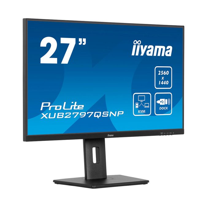 Монитор, iiyama, ProLite PL2797QP, XUB2797QSNP-B1, 27", 2560x1440, IPS, 16:9, 100 Гц, 300 кд/м, 1 мс, 16.7М, 1300:1, 178/178, HDMI*1, DP*1, USB*4, USB-C*1, Mini jack, высота/вращение/наклон/pivot, Черный