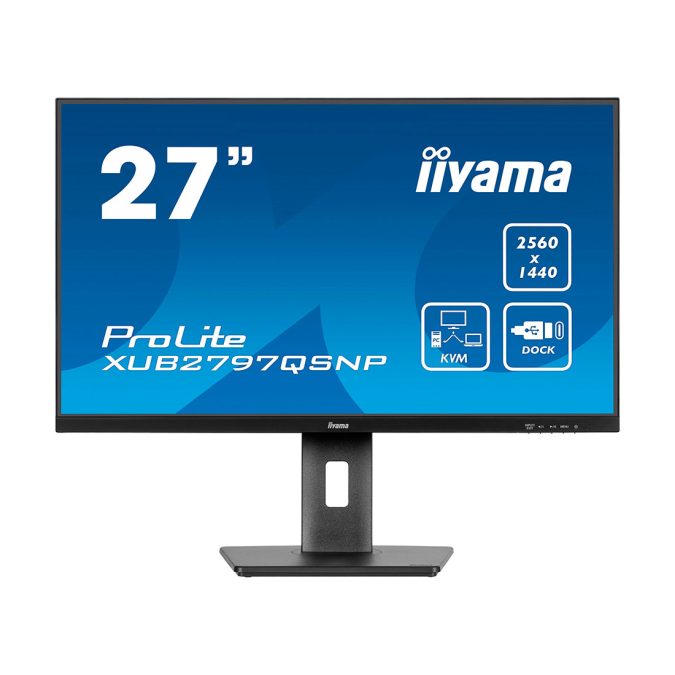 Монитор, iiyama, ProLite PL2797QP, XUB2797QSNP-B1, 27", 2560x1440, IPS, 16:9, 100 Гц, 300 кд/м, 1 мс, 16.7М, 1300:1, 178/178, HDMI*1, DP*1, USB*4, USB-C*1, Mini jack, высота/вращение/наклон/pivot, Черный