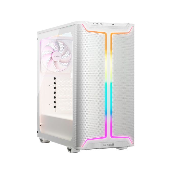 Компьютерный корпус, Bequiet!, Pure Base 501 DX, BGW77, Mid Tower, ATX/M-ATX/Mini-ATX, USB 3.2 Gen 2 Type C *1, USB 3.2 Type A*2, HD Audio/mic, 3*140 мм ARGB, 5*2,5"/2*3,5", Высота процессорного куллера до 178 мм, Длина VGA до 368 мм, Сталь/Пластик/Закаленное стекло, 450x231x463 мм, Без Б/П, Белый