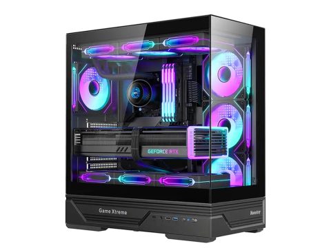 Компьютерный корпус, Huntkey, GX760A Fortune, ATX/Micro ATX, USB 1*3.0/2*2.0, HD-Audio, Кулер 4*12см ARGB, Высота процессорного кулера до 160 мм, Длина VGA до 400мм, 1*3.5"/2.5", Слот 7, Толщина 0,6мм, 424x215x465мм, Без Б/П, Чёрный