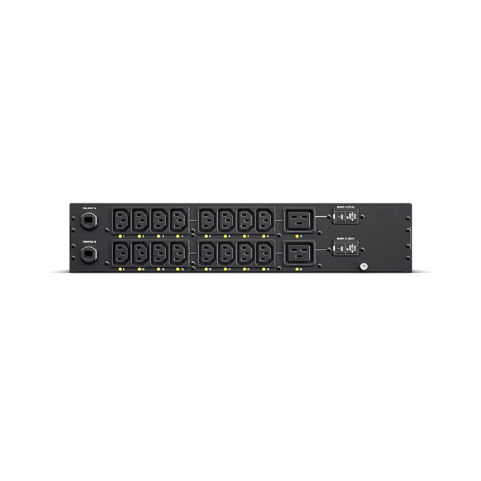 Блок распределения питания, ATS CyberPower PDU32SWHVCEE18ATNET (240В), Серия Switched ATS, Входной разъем IEC 60309 32A x 2, Выходной разъем IEC C19 x 2/IEC C13 x 16, Длина кабеля 3,05 м, Высота: 2U