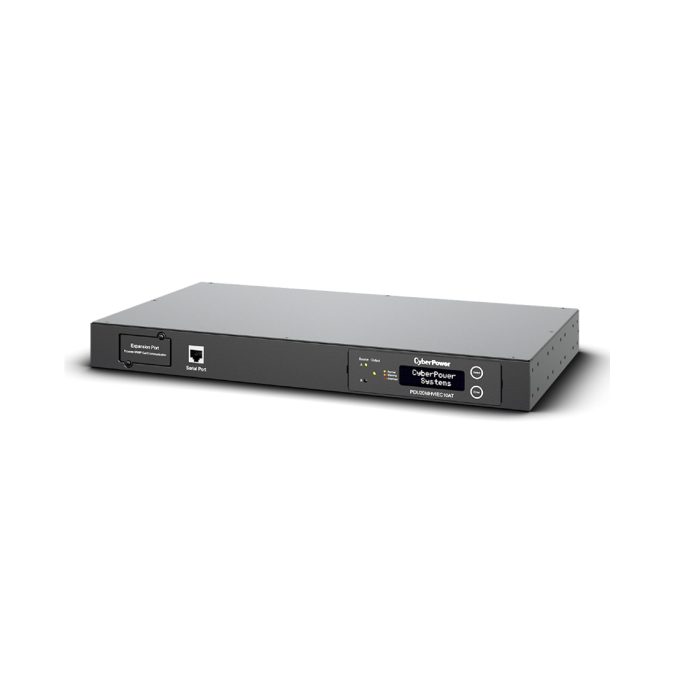 Блок распределения питания, ATS CyberPower PDU20MHVCEE10AT (240В), Серия Metered ATS, Входной разъем IEC 60309 16A x 2, Выходной разъем IEC C19 x 2/IEC C13 x 8, Длина кабеля 3,05 м, Высота: 1U