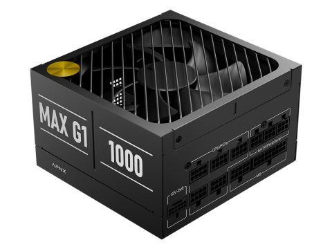 Блок питания, APNX, MAX G1, 1000W, ATX 3.1, Gold, APFC, 20+4pin, 2*4+4pin, 10*Sata, 2*Molex, 3*PCI-E 6+2pin, 1*12V-2X6, Модульный, Вентилятор 13,5 см, Кабель питания, Чёрный