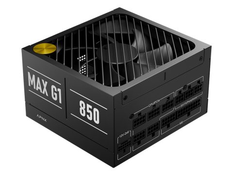 Блок питания, APNX, MAX G1, 850W, ATX 3.1, Gold, APFC, 20+4pin, 2*4+4pin, 10*Sata, 2*Molex, 3*PCI-E 6+2pin, 1*12V-2X6, Модульный, Вентилятор 13,5 см, Кабель питания, Чёрный