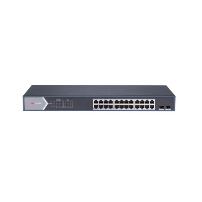Коммутатор, Hikvision, DS-3E0526P-E(B), Управляемый L2, 24  RJ-45 10/100/1000 Mbps (PoE).total  370 W, 1  RJ-45 10/100/1000 Mbps (combo). 1  SFP 1000 Mbps (combo)