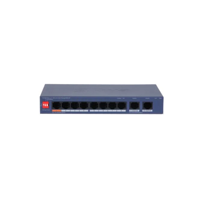 Коммутатор, Dahua, DH-CS4010-8ET2GT-60, Управляемый, 8 портов 10/100M (PoE 802.3af/at/Hi-PoE,60W), 2 порта 10/100/1000M