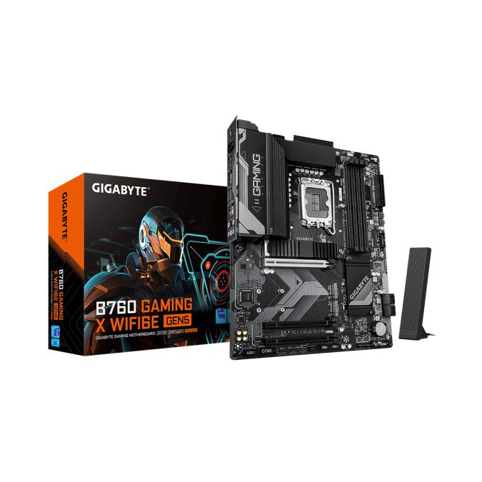 Материнская плата, Gigabyte, B760 GAMING X WIFI6E GEN5 (4719331871673), LGA1700, iB760, 4xDDR5 4000/4800/7600(OC), 4xSATA3, Raid, 3xM.2 (PCI-E 4.0x4/x2), 1хDP, 1xHDMI, 3xPCI-Ex16, WiFi, ATX