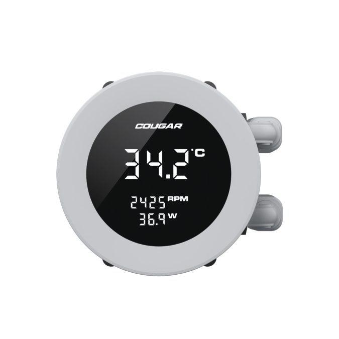 Кулер с водяным охлаждением, Cougar, Poseidon Vistek ARGB 360 WH, Intel 1851/1700/1200/115х и AMD AM5/AM4, 3*120мм Unity ARGB, 700-2500 RPM±10%, 78,2CFM, 38 dB(A), Белый