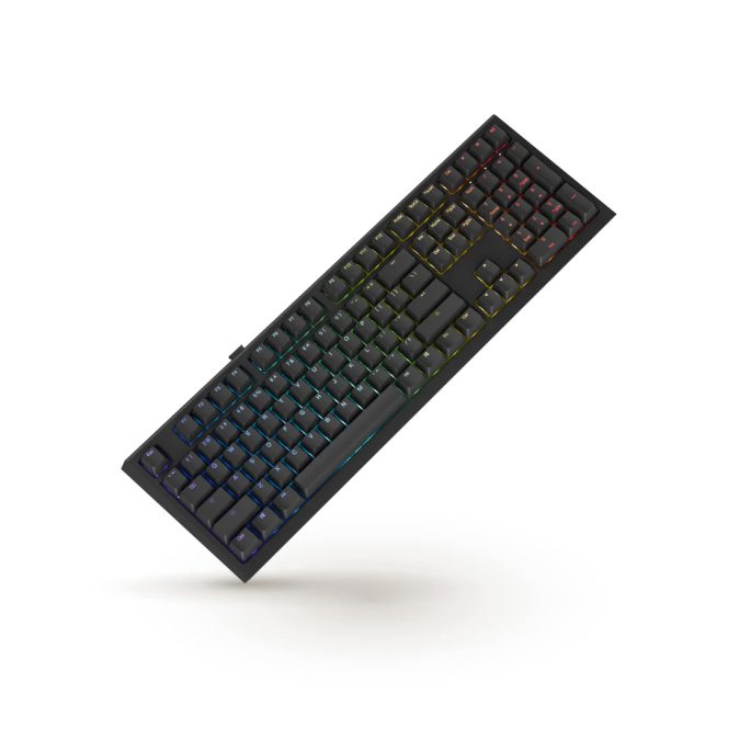 Клавиатура, Ducky, One X Wireless, Игровая, Механическая, 100%, Ducky Linear Inductive Switch, USB, 2,4 ГГц, Bluetooth, Подсветка RGB, Размер: 452x150x41 мм, Чёрный
