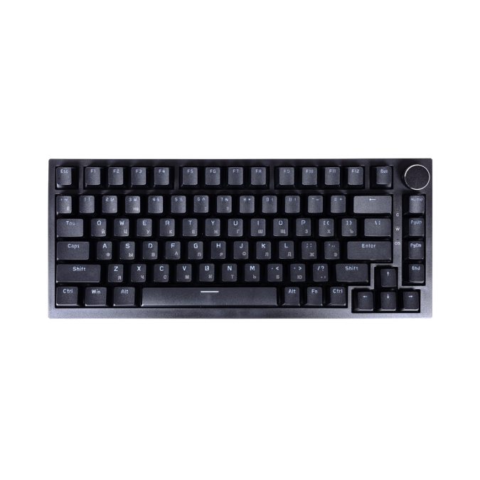 Клавиатура, Ajazz, AK820/Red/Black, AK820, Игровая, Механическая, 75%, Red Switches, Проводная, USB, Подсветка белая, Анг/Рус, Чёрный