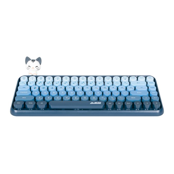 Клавиатура, Ajazz, 308i/Cat/Blue, 308i Cat, Мембранная, 75%, Bluetooth, Анг/Рус, Синий