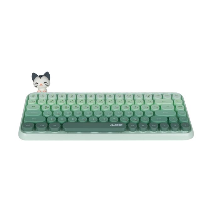 Клавиатура, Ajazz, 308i/Cat/Green, 308i Cat, Мембранная, 75%, Bluetooth, Анг/Рус, Зелёный