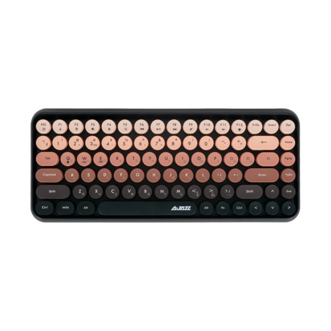 Клавиатура, Ajazz, 308i/Cat/Bean, 308i Cat, Мембранная, 75%, Bluetooth, Анг/Рус, Коричневый