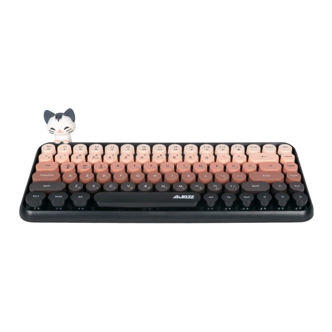 Клавиатура, Ajazz, 308i/Cat/Bean, 308i Cat, Мембранная, 75%, Bluetooth, Анг/Рус, Коричневый