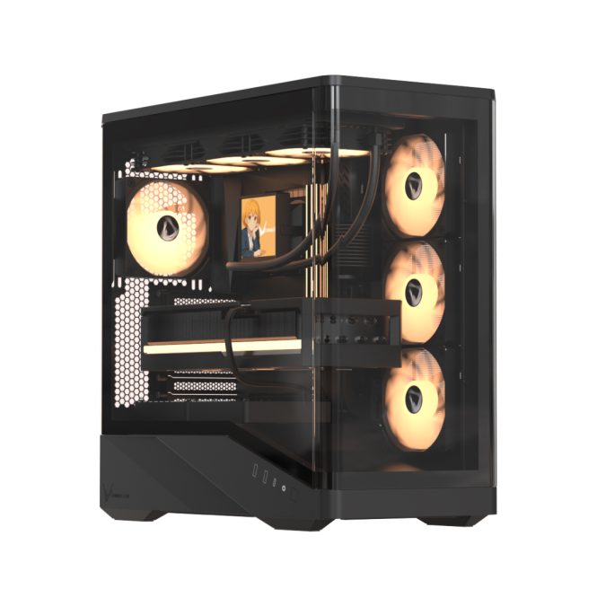 Компьютерный корпус, Formula V, Crystal U9 PA Black, EATX/ATX/micro ATX, USB Type C/3.0*2, HD-Audio, Кулер 4*120 мм ARGB, Высота процессорного кулера до 182мм, Длина VGA до 420мм, 1*3.5"/1*2.5", Толщина 0,7мм, 480x235x484мм, Без Б/П, Черный