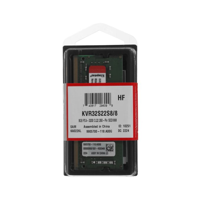 Модуль памяти для ноутбука, Kingston, KVR32S22S8/8WP, DDR4, 8GB, SO-DIMM