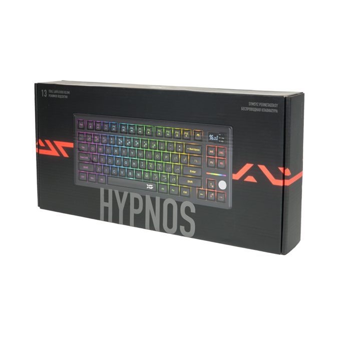 Клавиатура, XG, Hypnos, Игровая, USB, Беспроводная, Bluetooth 5.4, 2.4G, Встроенная литиевая батарея 4000 mAh, Кол-во стандартных клавиш 84, Механические свитчи, RGB, Анг/Рус, Чёрный