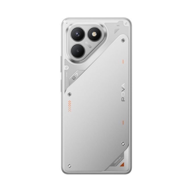 Мобильный телефон, TECNO, POVA 7 Neo (LJ6) 128+8 GB, 6.78" AMOLED, Аккумулятор 7000 мАч, 1082MPx+2MPx/8MPx, MediaTek Helio G100 Ultimate, Fast Charge 45W, Android 15, (Magic Silver) Серебристый