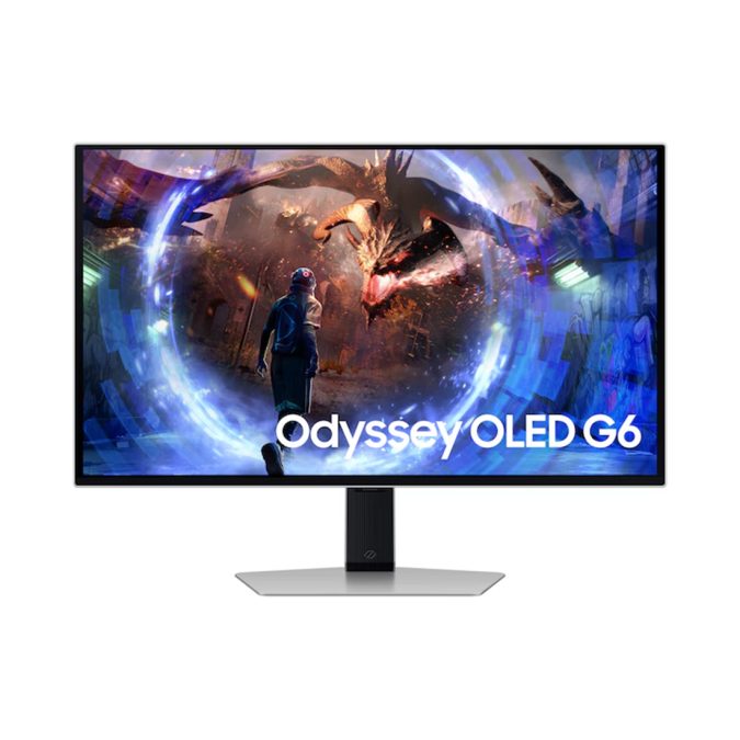 Монитор, Samsung, LS27DG600SIXCI, Odyssey OLED G6, 27", 2560*1440, OLED, 360 Гц, 16:9, 250 кд/м2, 1000000:1, 0.03 мс, 178/178, 1.07 млрд., DP*1, HDMI*2, USB*2, Аудиопорт, VESA 100*100 мм, Регулировка высоты/наклона/вращения/поворота, кабели HDMI/DP в комплекте, Серебряный