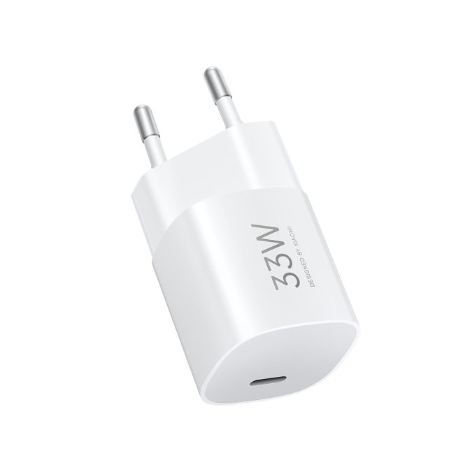Адаптер питания, Xiaomi, 33W Nano Power Adapter (USB-C) EU, BHR087LEU/MDY-19-ED, 100–240В, 50/60Гц, 0,8А, Технология GaN, поддержка QC, PD и PPS, 11 V  3.0 A (33 W), Белый