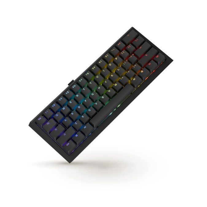 Клавиатура, Ducky, One X Mini Wireless, Игровая, Механическая, 60%, Ducky Linear Inductive Switch, USB, 2,4 ГГц, Bluetooth, Подсветка RGB, Размер: 308x124x39 мм., Чёрный