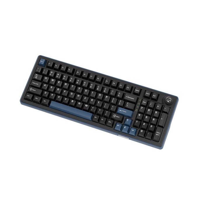 Клавиатура, Ducky, OK-M-98, Baby Switch, Игровая, Механическая, 98%, Ducky Linear Inductive Switch, USB, 2,4 ГГц, Bluetooth, Подсветка RGB, Размер: 452x150x41 мм., Анг/Рус, Чёрный