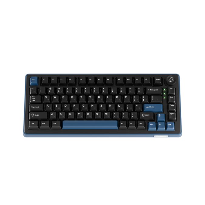 Клавиатура, Ducky, OK-M-75, Wine Red Switch, Игровая, Механическая, 75%, Ducky Linear Inductive Switch, USB, 2,4 ГГц, Bluetooth, Подсветка RGB, Размер: 452x150x41 мм., Чёрный