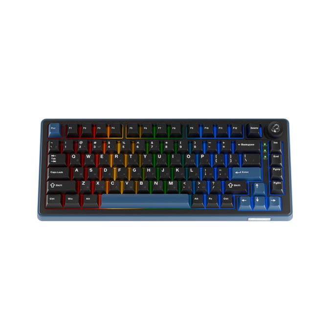 Клавиатура, Ducky, OK-M-75, Baby Switch DKOKM2583-KYRUPDCOCH1, Игровая, Механическая, 75%, Ducky Linear Inductive Switch, USB, 2,4 ГГц, Bluetooth, Подсветка RGB, Размер: 452x150x41 мм., Анг/Рус, Чёрный