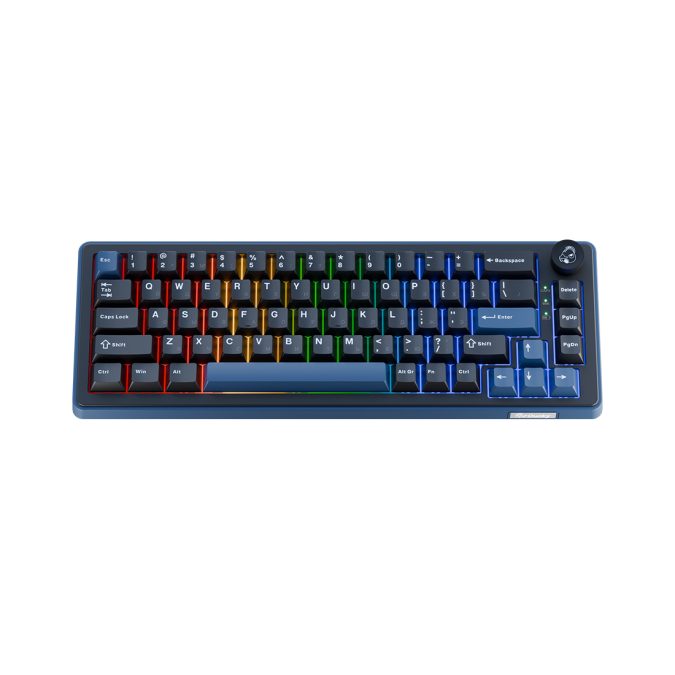 Клавиатура, Ducky, OK-M-65, Baby Switch DKOKM2567-KYRUPDCOCH1, Игровая, Механическая, 65%, Ducky Linear Inductive Switch, USB, 2,4 ГГц, Bluetooth, Подсветка RGB, Размер: 452x150x41 мм., Анг/Рус, Чёрный