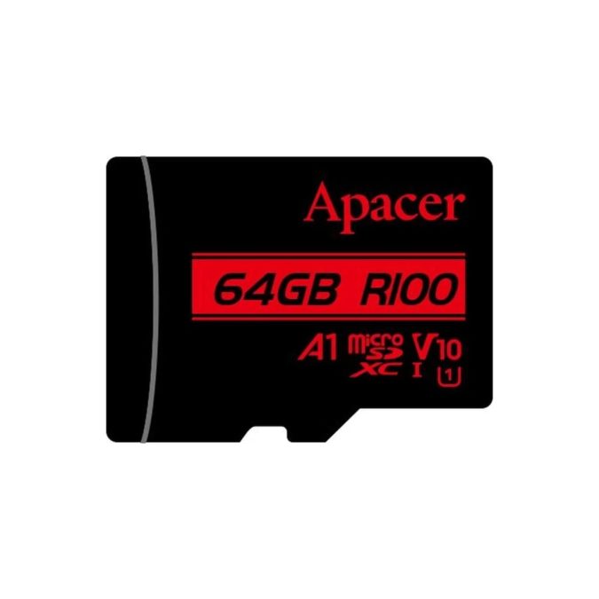 Карта памяти, Apacer, AP64GMCSX10UB-RA, microSDXC 64GB, U1 V10 A1 R100