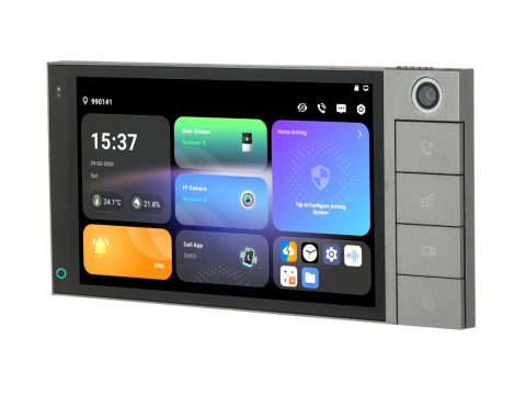 Домофонная система, Dahua, DHI-SCP3024B-CBZ, Android 14, 7 дюймовый сенсорный экран, Оснащенное встроенным датчиком освещенности, устройство автоматически регулирует яркость экрана для комфортного просмотра.Wi-Fi 2.4 ГГц