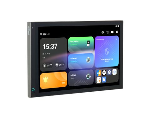 Домофонная система, Dahua, DHI-SCP3044A-BZ, Android 14, 10 дюймовый сенсорный экран, Оснащенное встроенным датчиком освещенности, устройство автоматически регулирует яркость экрана для комфортного просмотра, Wi-Fi 2.4. 5 ГГц