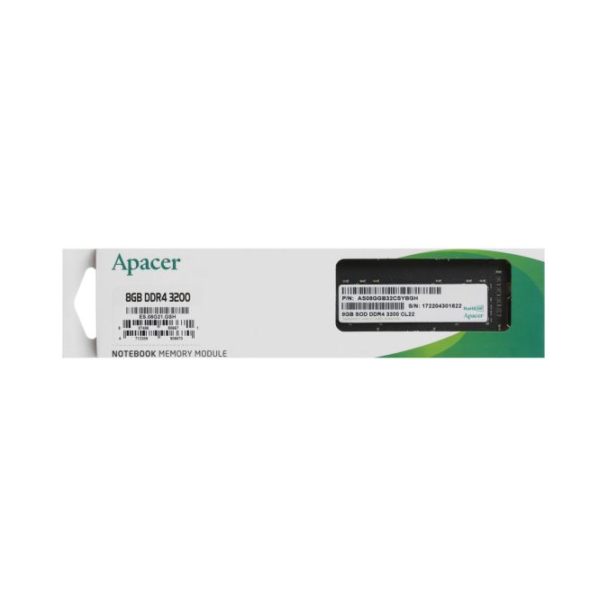 Модуль памяти для ноутбука, Apacer, ES.08G21.GSH, DDR4, 8GB, SO-DIMM,