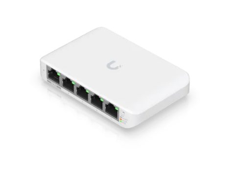 Коммутатор, Ubiquiti, USW-FLEX-MINI, Unifi Switch, Неуправляемый, 5 порта 10/100/1000 Mbps RJ45, Настольный/настенный