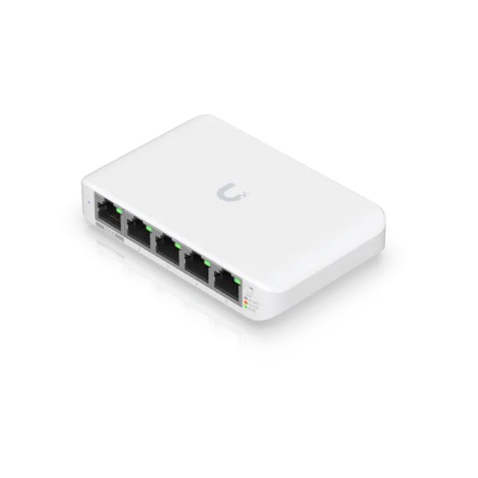 Коммутатор, Ubiquiti, USW-FLEX-MINI, Unifi Switch, Неуправляемый, 5 порта 10/100/1000 Mbps RJ45, Настольный/настенный