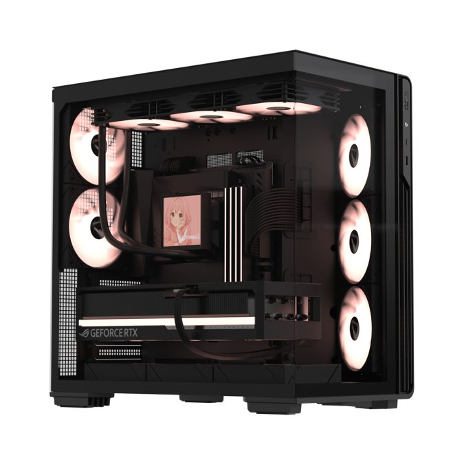 Компьютерный корпус, Formula V, Crystal Z7 PA Black, EATX/ATX/micro ATX, USB Type C/3.0*1, HD-Audio, Кулер 5*120 мм ARGB, Высота процессорного кулера до 175мм, Длина VGA до 435мм, 3*3.5"/1*2.5", Толщина 0,7мм, 453.6x290x457.7мм, Без Б/П, Черный