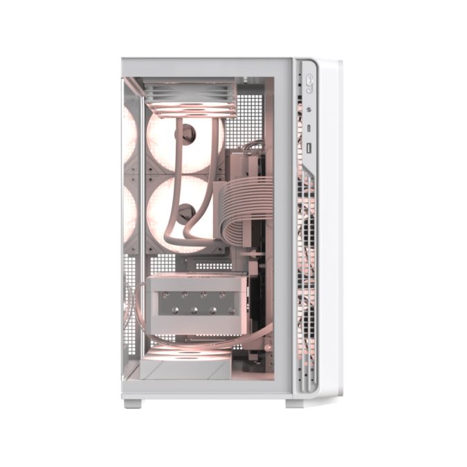 Компьютерный корпус, Formula V, Crystal Z7 PA White, EATX/ATX/micro ATX, USB Type C/3.0*1, HD-Audio, Кулер 5*120 мм ARGB, Высота процессорного кулера до 175мм, Длина VGA до 435мм, 3*3.5"/1*2.5", Толщина 0,7мм, 453.6x290x457.7мм, Без Б/П, Белый