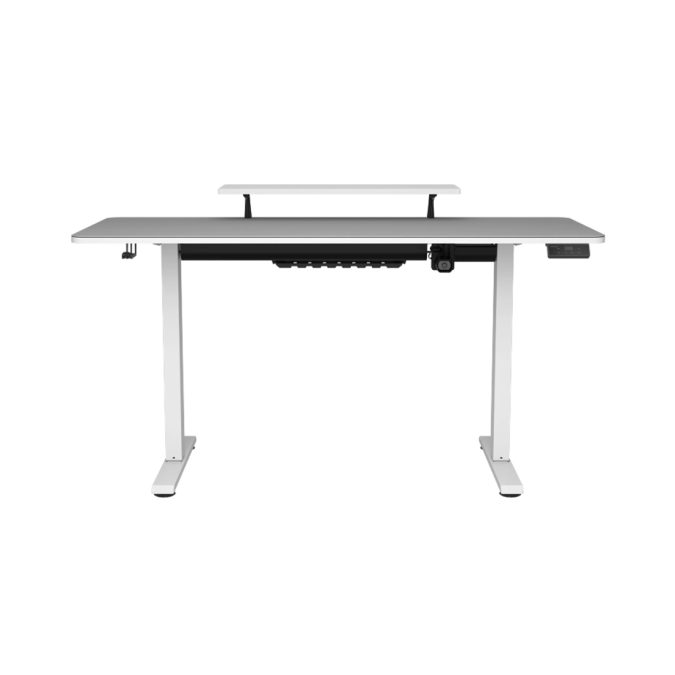 Компьютерный стол, Cougar, E-Star 140 White, Поверхность - ДСП, Основание - сталь, 140*60*72(117) см, Панель управления высотой, 2 программируемые настройки памяти, Белый