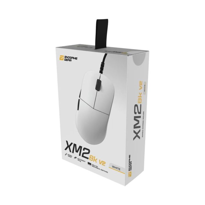 Компьютерная мышь, Endgame Gear, XM2 8k v2 White, EGG-XM2-8K-V2-WHT, Игровая, Оптическая, Проводная,PixArt PAW3950 U+1F95A, 30000dpi, 750 IPS, 50G, 8000Hz, 6 кнопок, Беспроводная, 1000Hz, USB, Длина провода1,8м, USB, Белая