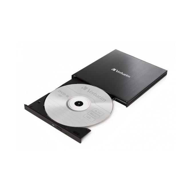 Внешний привод, Verbatim, CD/DVD 43886, Slim, USB-C, Чёрный