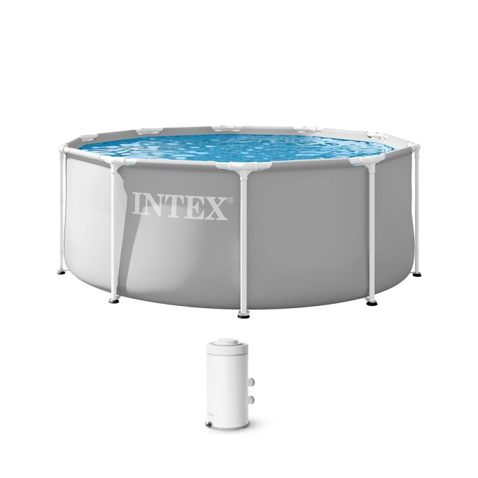 Каркасный бассейн Prism Frame 305 х 99 см, INTEX, 26706ND, Винил, 6148 л., Стальной каркас, Ф-насос 28604 (2006л/ч), Серый, Цветная коробка