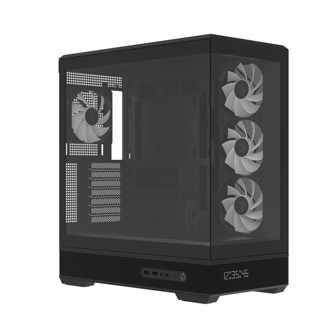 Компьютерный корпус, Aerocool, P500B Digi-BK-v1, ATX/Micro ATX, USB 2*3.0/2.0, HD-Audio+Mic, USB 1*Type C/2*3.0, Высота процессорного кулера до 170 мм, Длина VGA до 425мм, 2*3.5"/3*2.5", Толщина 0,6-0,8мм, 445x235x500мм, Без Б/П, Чёрный