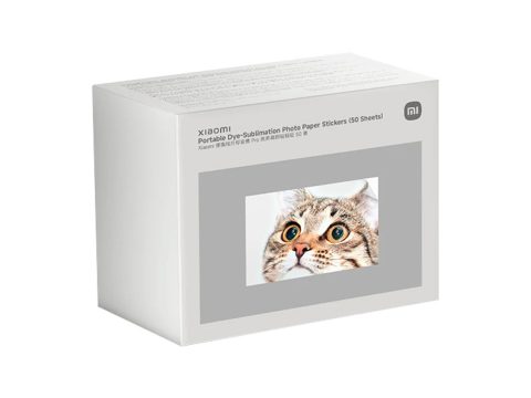 Фотобумага, Xiaomi, Portable Dye-Sublimation Photo Paper Stickers (50 Sheets), BHR082OGL/KDXZRSHHT20S, Для фотопринтера Xiaomi Portable Photo Printer Pro, Размеры фотобумаги 2 x 3 дюйма 50 x 76 мм, 50 листов, Глянцевая